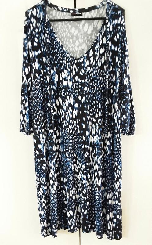 Miamoda panterprint jurk zwart wit blauw 3/4 mouw maat 50, Kleding | Dames, Grote Maten, Zo goed als nieuw, Jurk, Zwart, Ophalen of Verzenden