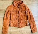 Leren jas dames mt S, Geel, Zo goed als nieuw, Maat 36 (S), Bershka