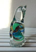 Vintage Murano glazen pinguin beeldje: blauw/groen accenten, Ophalen of Verzenden