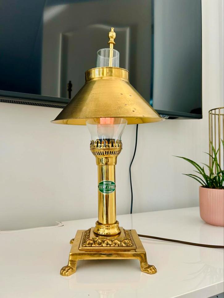 Antieke Paris Istanbul Orient Express tafellamp, Antiek en Kunst, Antiek | Lampen, Ophalen