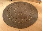 Vloerkleed handgemaakt mendong twee varianten, Bruin, 150 tot 200 cm, Rond, Nieuw