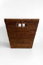 Vintage Rieten Mand, Gebruikt, Mand, Vierkant, Ophalen of Verzenden