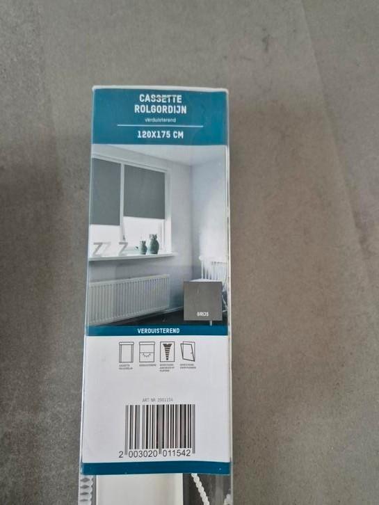Verduisterend rolgordijn 120x175 antraciet, Huis en Inrichting, Stoffering | Gordijnen en Lamellen, Zo goed als nieuw, 150 tot 200 cm