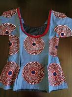 Zomerrok en hesje, Afrikaanse pagne (Angel wax), maat S, Kleding | Dames, Blauw, Ophalen of Verzenden, Zo goed als nieuw, Maat 36 (S)