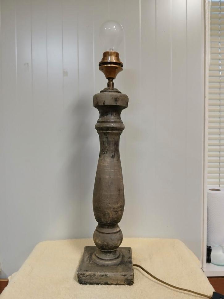 Balustervormige Lampenvoet - Sfeervol & Uniek, Huis en Inrichting, Lampen | Vloerlampen, Gebruikt, Minder dan 100 cm, Hout, Ophalen of Verzenden