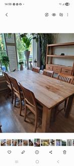 6 persoons teakhouten eethoek, Ophalen, Zo goed als nieuw, 4 tot 6 stoelen