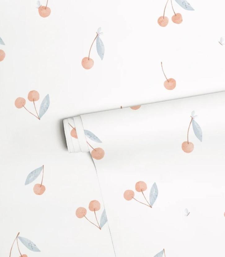 Kinderbehang Kersen Groen Blad Lilipinso, Kinderen en Baby's, Kinderkamer | Inrichting en Decoratie, Nieuw, Wanddecoratie, Ophalen of Verzenden