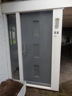 Hardhouten voordeur met zijlicht in kozijn, Doe-het-zelf en Verbouw, Deuren en Horren, Ophalen, Gebruikt, Buitendeur, 200 tot 215 cm