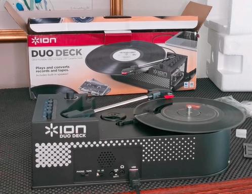 ION DUO DECK platen speler + cassette speler, Audio, Tv en Foto, Platenspelers, Zo goed als nieuw, Platenspeler, Overige merken