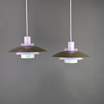 Paar van twee prachtige groen-paarse lampen, Form-light, Ophalen of Verzenden, Zo goed als nieuw, Metaal, Deens design