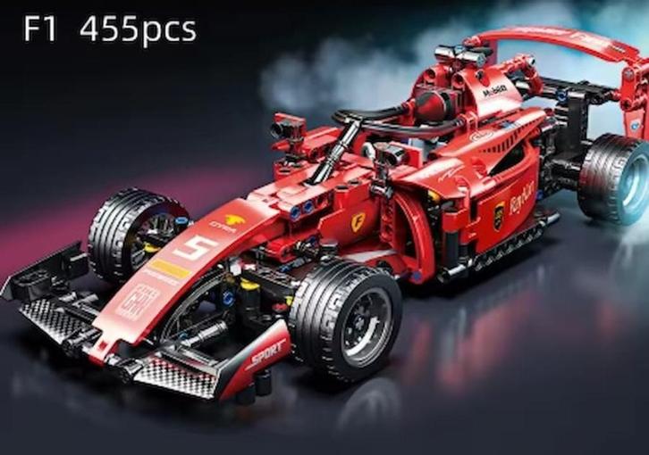 Rode F1 raceauto - lego compatibel bouwset – 455 stuks, Kinderen en Baby's, Speelgoed | Duplo en Lego, Nieuw, Ophalen of Verzenden