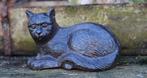 Gietijzeren dierenbeeldje van een poes donkerbruin PG370, Ophalen of Verzenden, Nieuw, Dier