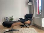 Eames Lounge Chair | Walnoothout / Zwart leer, Ophalen of Verzenden, Zo goed als nieuw, Leer