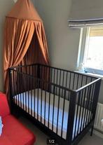 Ledikant babybed, zwart staal, Ophalen, Gebruikt, Ledikant