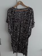 H&M Basic Zwart/Beige Jurk Met Animal Print Ceintuur Maat XL, H&M, Verzenden, Zwart, Maat 46/48 (XL) of groter