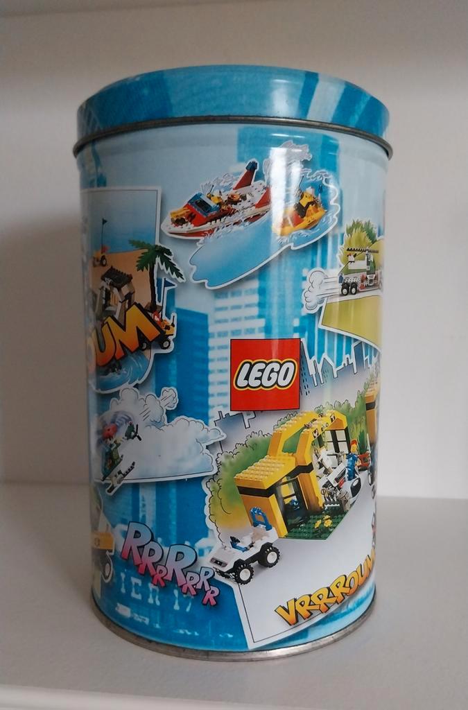 Vintage Lego Koektrommel, Verzamelen, Blikken, Gebruikt, Ophalen of Verzenden