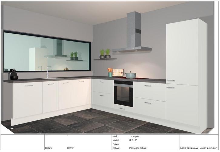 Keuken, Huis en Inrichting, Keuken | Complete keukens, Gebruikt, Hoekkeuken, Wit, Kunststof, Ophalen