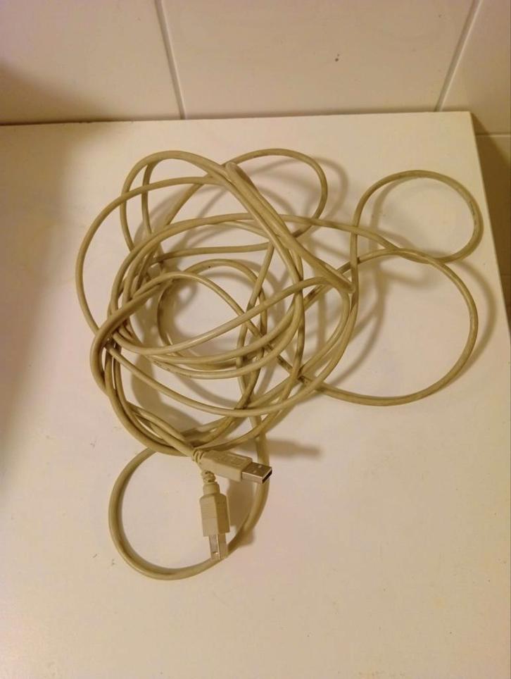 Extra Lange USB Printerkabel 4,90 Meter A naar B Aansluiting, Computers en Software, Printerbenodigdheden, Zo goed als nieuw, Printerkabel