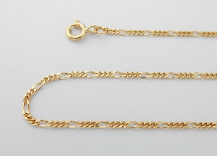 Stevige 14 karaat Gouden Ketting in Valkoogschakel 45.5, Sieraden, Tassen en Uiterlijk, Kettingen, Nieuw, Goud, Goud, Verzenden