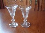 2 gave antieke trompet glazen glas 19de eeuw nr.10, Antiek en Kunst, Ophalen of Verzenden