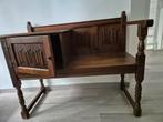 Mooi oud klein vintage halbankje met kastje / telefoonbankje, Ophalen