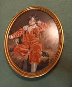 Mooi borduurwerk in ovale goud bronzen lijst, Ophalen of Verzenden, Overige typen