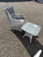 2 fauteuils en tafel, Tuin en Terras, Tuinsets en Loungesets, Ophalen, Wicker, Bijzettafel, 2 zitplaatsen