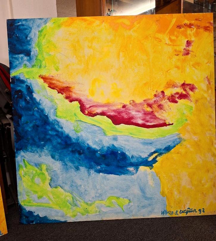 Theo Kazemier & Dirk Hakze - Groot Formaat Schilderij, Antiek en Kunst, Kunst | Schilderijen | Abstract, Ophalen