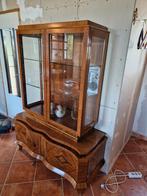 Antieke houten kast met glazen deuren, Huis en Inrichting, Kasten | Vitrinekasten, Gebruikt, 100 tot 150 cm, Glas, 150 tot 200 cm
