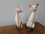 2 Zeer Zeldzame Vintage Katten Spaarpotten Siamees Japan, Ophalen of Verzenden, Gebruikt, Overige materialen, Dier