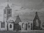 gravure met tekst kerk te Oegstgeest, Rademaker, 18e eeuw, Verzenden