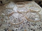 8 toetjes glazen met goud randje, Antiek en Kunst, Antiek | Glas en Kristal, Ophalen of Verzenden