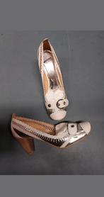 NIEUW:Bronx.Pumps,hak schoenen,mt40,Wit-Zilver,bruine hak, Ophalen, Bronx, Pumps, Wit