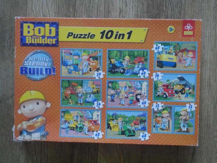 10 in 1 puzzel Bob de Bouwer, Kinderen en Baby's, Speelgoed | Kinderpuzzels, Gebruikt, 4 tot 6 jaar, Meer dan 50 stukjes, Ophalen of Verzenden