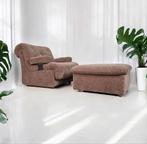 Vintage jaren 60-70 fauteuil + ottoman, modulair relaxstoel, Huis en Inrichting, Fauteuils, Ophalen, 75 tot 100 cm, Zo goed als nieuw