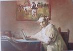 brieflezende meisje van Vermeer met computer - nieuw, Verzamelen, Ansichtkaarten | Themakaarten, Verzenden, 1980 tot heden, Ongelopen