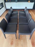 Eetkamerstoelen poltrona frau, Huis en Inrichting, Stoelen, Ophalen, Bruin, Leer, Zo goed als nieuw