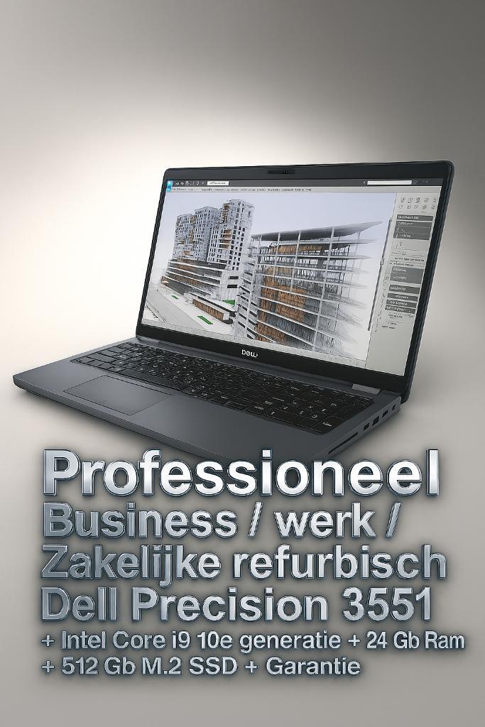 Dell Precision Professioneel Core i9 + 24 Gb+M2 SSD+Garantie, Computers en Software, Windows Laptops, Zo goed als nieuw, 15 inch