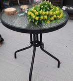 Leuk Tuintafeltje met glasplaat 4 mnd. Oud, Tuin en Terras, Tuintafels, Ophalen, Zo goed als nieuw, Rechthoekig