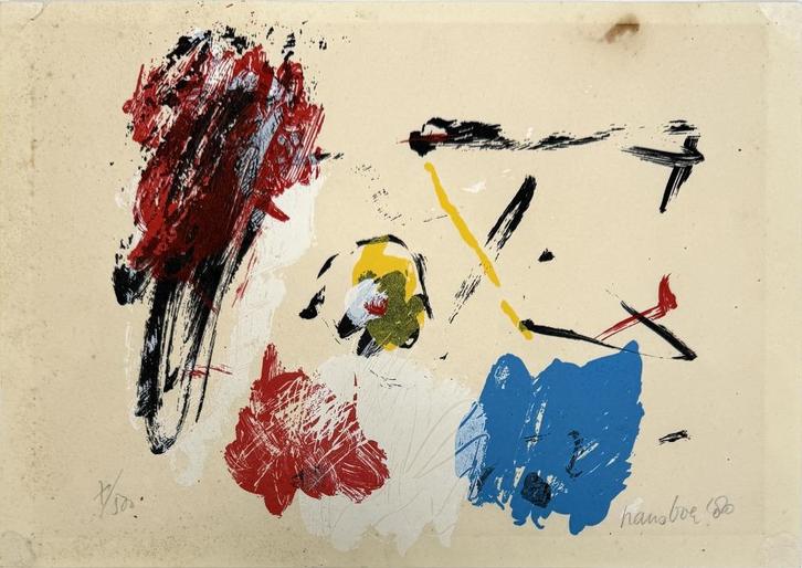 169. Zeefdruk door Hans Boer (1947), gesigneerd in potlood, Antiek en Kunst, Kunst | Litho's en Zeefdrukken, Ophalen of Verzenden