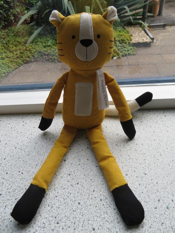 Tijger Tyson merk Happy Horse katoen met wit velours, Kinderen en Baby's, Speelgoed | Knuffels en Pluche, Zo goed als nieuw, Overige typen