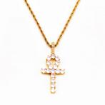 Twisted Koordketting Ketting Egyptische Kruis Ankh Hanger, Overige materialen, Birgitta-Gracht 33, 6465 EL Kerkrade, Nederland