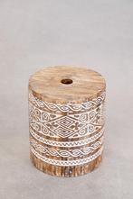 Massief houten parasolvoet Bali versierd met hand snijwerk, Ophalen of Verzenden, Nieuw, Minder dan 1 meter, Parasolvoet