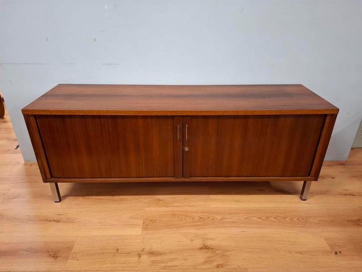 Vintage lp tv meubel lowboard dressoir teak kast wandkast, Huis en Inrichting, Kasten | Wandmeubels, Zo goed als nieuw, Minder dan 100 cm