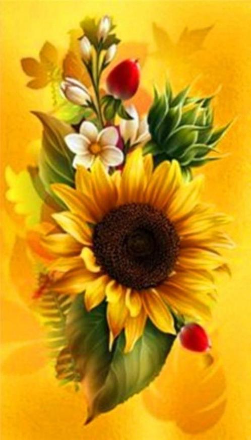Diamond Painting nr 109 zonnebloem OP=OP, Hobby en Vrije tijd, Knutselen, Nieuw, Materiaal, Ophalen