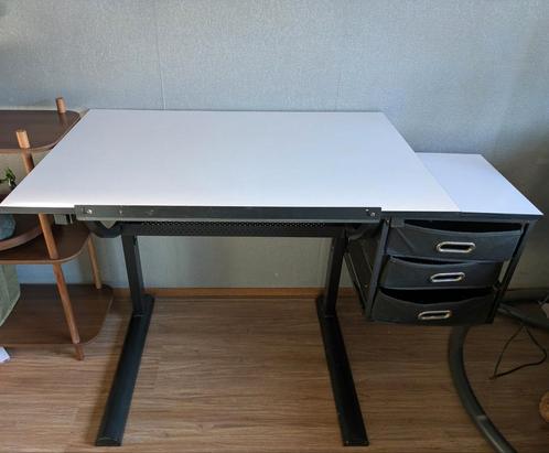 Tekentafel zwart wit verstelbaar blad, Doe-het-zelf en Verbouw, Tekentafels, Gebruikt, Minder dan 130 cm, Ophalen