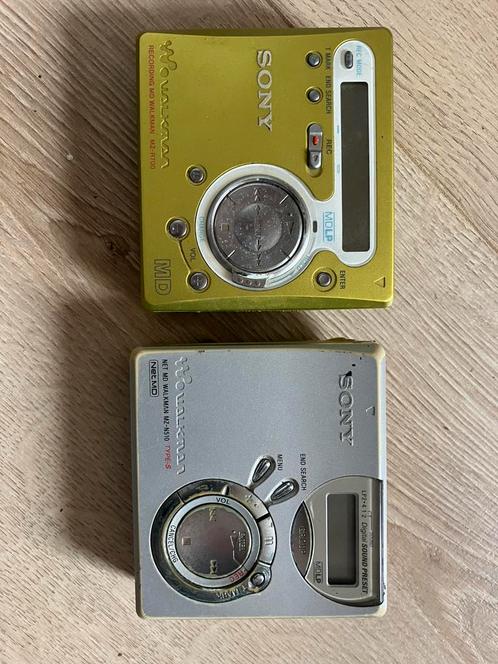 2 x Sony  minidisc spelers + minidiscs gebruikt en nieuw, Audio, Tv en Foto, Walkmans, Discmans en Minidiscspelers, Minidisc-speler