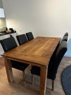 Houten tafel - 200x100cm - inclusief 6 stoelen, Huis en Inrichting, Ophalen, Gebruikt, Eikenhout, 50 tot 100 cm