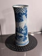 Antieke bekervaas met landschapsdecor zie foto’s, Ophalen of Verzenden