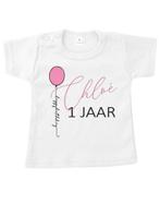 Tekst shirt baby /kind? Shirt verjaardag ballon met naam, Nieuw, Ophalen of Verzenden, Jongetje of Meisje